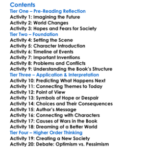 The Shape Of Things To Come Hg Wells Worksheet Activity Booklet