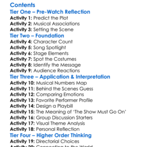 The Show Must Go On Worksheet Activity Booklet