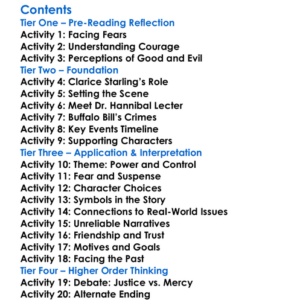 The Silence Of The Lambs Thomas Harris Worksheet Activity Booklet