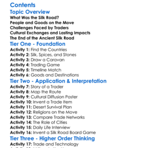 The Silk Road And Ancient Trade Networks Worksheet Activity Booklet