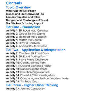 The Silk Road And Ancient Trade Routes Worksheet Activity Booklet