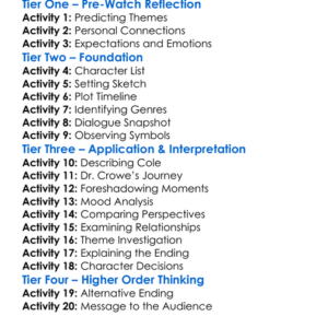 The Sixth Sense 1999 Worksheet Activity Booklet