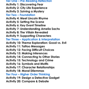 The Skin Collector Jeffery Deaver Worksheet Activity Booklet