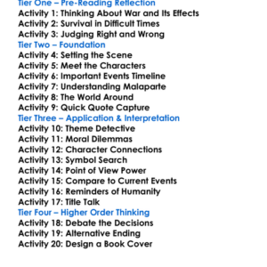 The Skin Curzio Malaparte Worksheet Activity Booklet