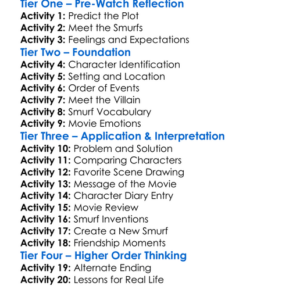 The Smurfs 2 2013 Worksheet Activity Booklet