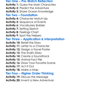 The Snail And The Whale 2020 Worksheet Activity Booklet