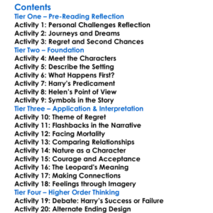 The Snows Of Kilimanjaro Ernest Hemingway Worksheet Activity Booklet