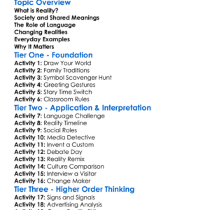 The Social Construction Of Reality Worksheet Activity Booklet