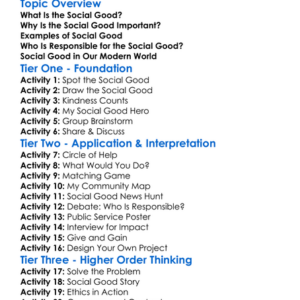The Social Good Worksheet Activity Booklet