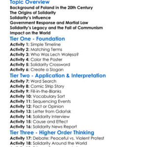 The Solidarity Movement In Poland Worksheet Activity Booklet