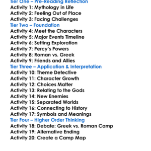 The Son Of Neptune Rick Riordan Worksheet Activity Booklet