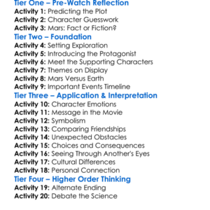 The Space Between Us Worksheet Activity Booklet