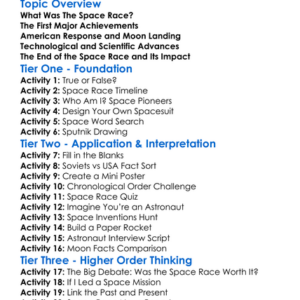 The Space Race Worksheet Activity Booklet