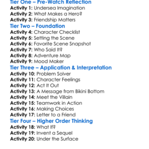 The Spongebob Squarepants Movie Worksheet Activity Booklet