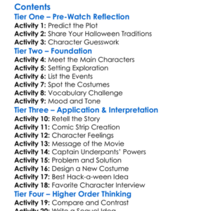 The Spooky Tale Of Captain Underpants Hack-A-Ween 2019 Worksheet Activity Booklet