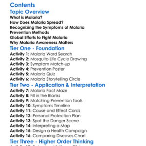 The Spread And Prevention Of Malaria Worksheet Activity Booklet