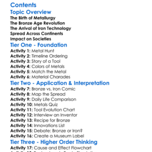 The Spread Of Iron And Bronze Technology Worksheet Activity Booklet
