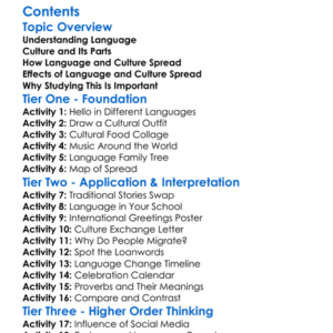 The Spread Of Language And Culture Worksheet Activity Booklet