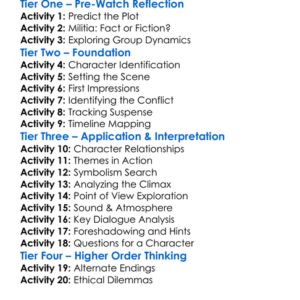 The Standoff At Sparrow Creek 2019 Worksheet Activity Booklet