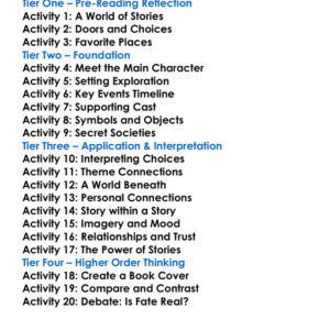 The Starless Sea Erin Morgenstern Worksheet Activity Booklet