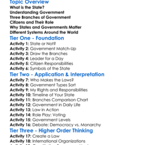 The State And Government Worksheet Activity Booklet