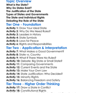 The State And Its Justification Worksheet Activity Booklet