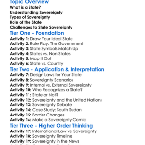 The State And Sovereignty Worksheet Activity Booklet