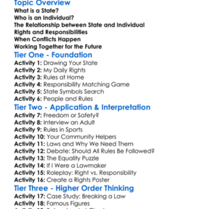 The State And The Individual Worksheet Activity Booklet