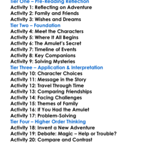 The Story Of The Amulet E Nesbit Worksheet Activity Booklet