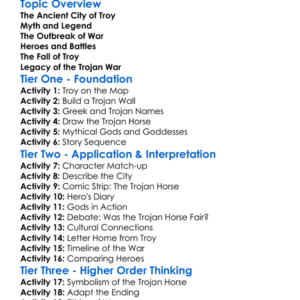 The Story Of Troy And The Trojan War Worksheet Activity Booklet