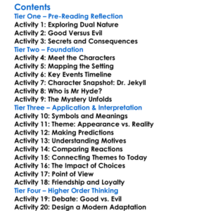 The Strange Case Of Dr Jekyll And Mr Hyde Robert Louis Stevenson Worksheet Activity Booklet