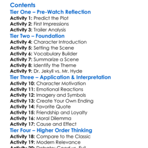 The Strange Case Of Dr Jekyll  Mr Hyde 2022 Worksheet Activity Booklet