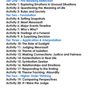 The Stranger Albert Camus Worksheet Activity Booklet