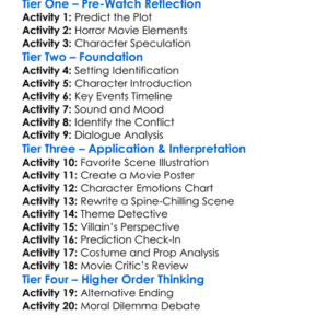 The Strangers Chapter 2 2025 Worksheet Activity Booklet
