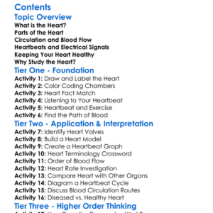 The Structure And Function Of The Heart Worksheet Activity Booklet