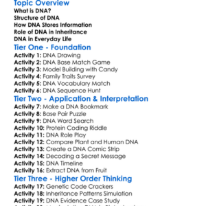 The Structure And Role Of Dna Worksheet Activity Booklet