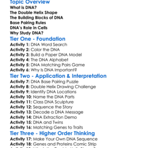 The Structure Of Dna Worksheet Activity Booklet