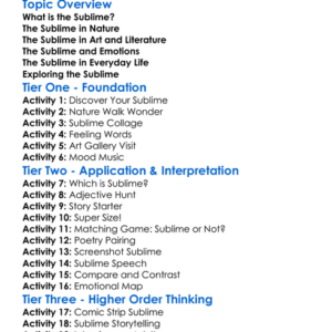 The Sublime Worksheet Activity Booklet