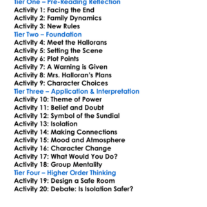 The Sundial Shirley Jackson Worksheet Activity Booklet