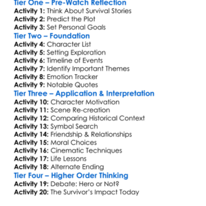 The Survivor 2022 Worksheet Activity Booklet