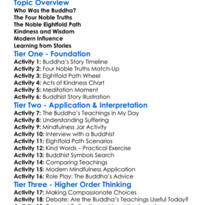 The Teachings Of The Buddha Worksheet Activity Booklet