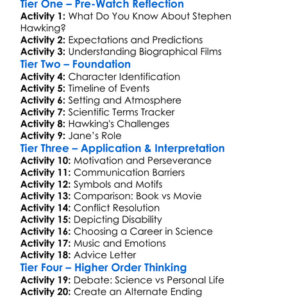 The Theory Of Everything Worksheet Activity Booklet