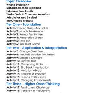 The Theory Of Evolution Worksheet Activity Booklet