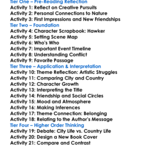 The Third Violet Stephen Crane Worksheet Activity Booklet