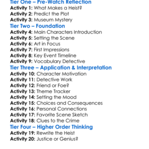 The Thomas Crown Affair 1999 Worksheet Activity Booklet