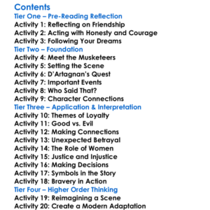 The Three Musketeers Alexandre Dumas Worksheet Activity Booklet