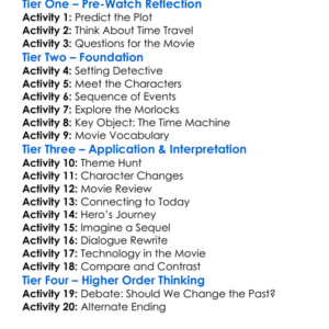 The Time Machine 2002 Worksheet Activity Booklet