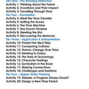 The Time Machine Hg Wells Worksheet Activity Booklet