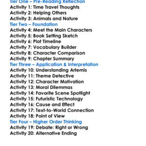 The Time Paradox Eoin Colfer Worksheet Activity Booklet