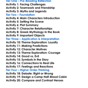 The Titans Curse Rick Riordan Worksheet Activity Booklet